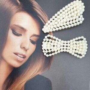 Pearls Bubbles Hair Clip Pin Set of 2 Women Fashion Classic Casual Accessory